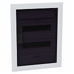 Корпус пластиковый встраиваемый КЭАЗ OptiBox Pro 24-VKR-IP40, 379800, 24 модуля, прозрачная черная дверца