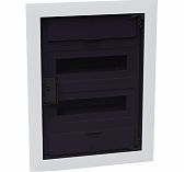 Корпус пластиковый встраиваемый КЭАЗ OptiBox Pro 24-VKR-IP40, 379800, 24 модуля, прозрачная черная дверца