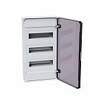 Корпус пластиковый навесной КЭАЗ OptiBox Pro 36-NKR-IP40, 379803, IP40, 36 модулей, прозрачная черная дверца