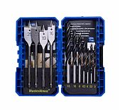 Набор спиральных и перовых сверл по дереву МастерАлмаз 10507812, 11 штук, диаметр 5-25 мм, хвостовик 13 мм