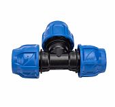 Тройник компрессионный ПНД, соединительный, 16 бар, 20х20х20 мм, черный