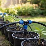 Тройник компрессионный ПНД, соединительный, 16 бар, 20х20х20 мм, черный