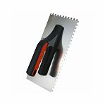 Гладилка плиточная Decor 3K, 280х130 мм, нержавеющая сталь 0.7 мм, прямая, зуб 4х4 мм 680-004