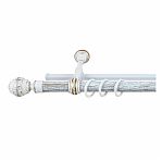 Карниз двухрядный круглый Венеция, Белое золото, 3 м, настенный, металл, крепеж, крючки