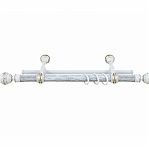 Карниз двухрядный круглый Венеция, Белое золото, 3 м, настенный, металл, крепеж, крючки