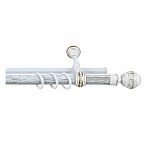 Карниз двухрядный круглый Венеция, Белое золото, 3 м, настенный, металл, крепеж, крючки