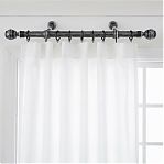 Карниз двухрядный круглый Венеция, Черненое серебро, 1.6 м, настенный, металл, крепеж, крючки
