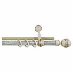 Карниз двухрядный круглый Венеция, Чайное золото, 3 м, настенный, металл, крепеж, крючки