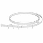 Карниз для штор Гибкий, длина 3.5 м, ПВХ, белый, универсальный, комплект крепления, крючки