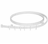 Карниз для штор Гибкий, длина 3.5 м, ПВХ, белый, универсальный, комплект крепления, крючки