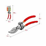 Секатор Grinda, цельнокованный, плоскостной, пружинный привод, 25мм