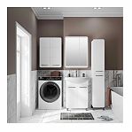 Шкаф зеркальный навесной Runo Эрика 60, Мдф, белый, 13.7х60х81 см