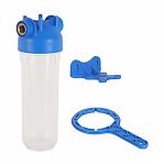 Фильтр магистральный Аквабрайт стандарт АБФ-10-34 Slim Line 10, 3/4", прозрачный корпус