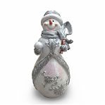 Фигура декоративная Снеговик с лопатой и снежком, новогодняя