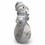 Фигура декоративная Снеговик с лопатой и снежком, новогодняя
