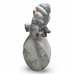 Фигура декоративная Снеговик с лопатой и снежком, новогодняя