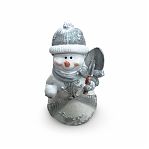 Фигура декоративная Снеговик с лопатой и снежком, новогодняя