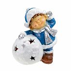 Скульптура-фигура для сада Мальчик около шара, полистоун, 23х34х36 см