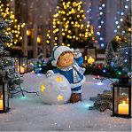 Скульптура-фигура для сада Мальчик около шара, полистоун, 23х34х36 см