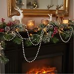 Бусы новогодние SY18ZL-81 S, пластик, круглые, серебряные, 1.4х500 см