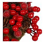 Подсвечник SYSGZSA-4623021, 1 свеча, с ягодами, для свечи до 9 см, коричнево-красный