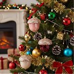 Набор елочных украшений SYQB2-0123035, 262468, Желуди, разноцветный, 8х10 см, в упаковке 3 штуки