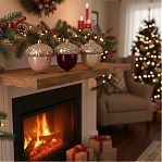 Набор елочных украшений SYQB2-0123035, 262468, Желуди, разноцветный, 8х10 см, в упаковке 3 штуки