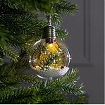 Ёлочный шар Ветка ели, батарейки, 1 LED, свечение тёплое белое