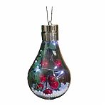 Ёлочный шар Ягоды, батарейки, 5 LED, свечение белое