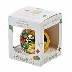 Шар елочный Красногрудые снегири 465747, стекло, желтый, диаметр 8 см