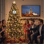 Шар елочный КУ-80-214235 Ёлочка кудрявая, диаметр 8 см, серебристый, в подарочной упаковке