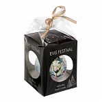 Украшение елочное Evis, Шар Каспер-01, 16 2025 050 08, стекло, белое, диаметр 8 см