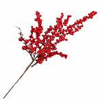 Ветка декоративная Y4-9505, искусственная, с ягодами, красная, длина 57 см