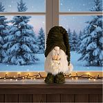 Кукла интерьерная Simaland 10870205, Гном в колпаке, держит звездочку, светящаяся, высота 33-65 см