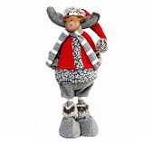 Кукла интерьерная Simaland 2315144, текстильная Лосик в красной шубке и колпаке, 34 см