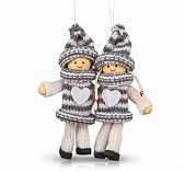 Игрушка елочная Лесная мастерская Уютные куколки 3584581, микс, дерево и текстиль, 13 см