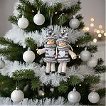 Игрушка елочная Лесная мастерская Уютные куколки 3584581, микс, дерево и текстиль, 13 см