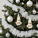 Игрушка елочная Лесная мастерская Счастливый малыш 3584586, дерево и текстиль, белая, 6 см