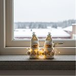 Игрушка елочная Лесная мастерская Счастливый малыш 3584586, дерево и текстиль, белая, 6 см