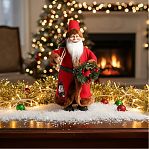 Кукла интерьерная Simaland 9488062, Дед Мороз с подарками, веночком и фонариком 37 см