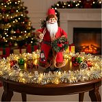 Кукла интерьерная Simaland 9488062, Дед Мороз с подарками, веночком и фонариком 37 см