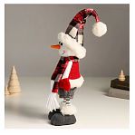 Кукла интерьерная Simaland 9488067, Снеговик в жилете со снежинкой и клетчатом колпаке, 44 см