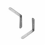 Уголок мебельный Домарт 005149, 100х100х20 мм, 2 мм, серый металлик, сталь, в упаковке 2 штуки