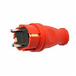 Вилка электрическая Stekker RPG16-21-441 Одри 39160, с заземлением, прямая, каучук, 16А, 250В, IP44, цвет красный  