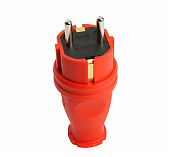 Вилка электрическая Stekker RPG16-21-441 Одри 39160, с заземлением, прямая, каучук, 16А, 250В, IP44, цвет красный  