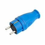 Вилка электрическая Stekker RPG16-21-441 Одри 39161, с заземлением, прямая, каучук, 16A, 250В, IP44, цвет синий