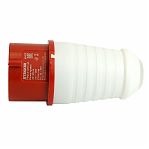 Вилка прямая Stekker ST-015  PPG16-015-44 49429, 16А, 380В, 3P+PE+N, IP44, термопласт, белый с красным
