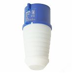 Вилка прямая Stekker ST-023 PPG32-023-44 49427, 32А, 220В, 2P+PE, IP44, термопласт, белый с синим