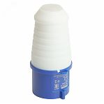 Вилка прямая Stekker ST-023 PPG32-023-44 49427, 32А, 220В, 2P+PE, IP44, термопласт, белый с синим