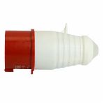 Вилка прямая Stekker ST-014 PPG16-014-44 49428, 16А, 380В, 3P+PE, IP44, термопласт, белый с красным